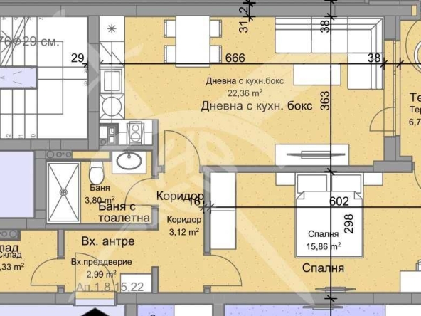 Двустаен апартамент в Пловдив, Остромила - 78 кв.м за 632 €/кв.м - Снимка #1