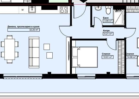 Тристаен апартамент в Асеновград - 86 кв.м за 755 €/кв.м - Снимка #1