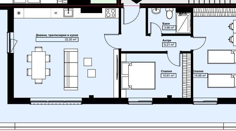 Тристаен апартамент в Асеновград - 86 кв.м за 755 €/кв.м - Снимка #1