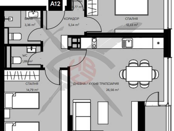 Тристаен апартамент в София, Кръстова вада - 103 кв.м за 1303 €/кв.м - Снимка #1