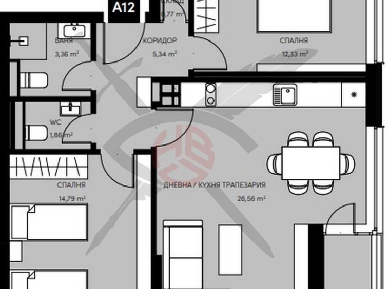 Тристаен апартамент в София, Кръстова вада - 103 кв.м за 1303 €/кв.м - Снимка #1