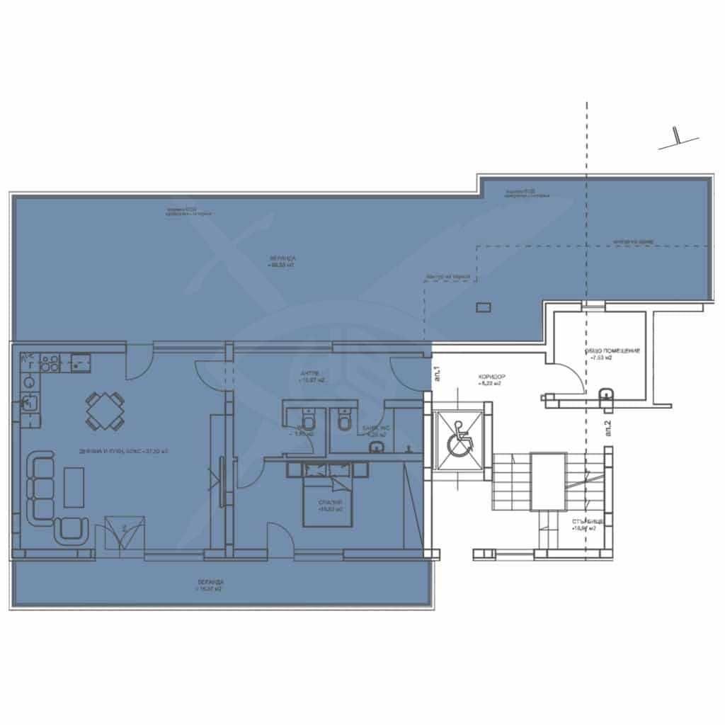 Тристаен апартамент в Пловдив, Коматево - 105 кв.м за 1198 €/кв.м - Снимка #1
