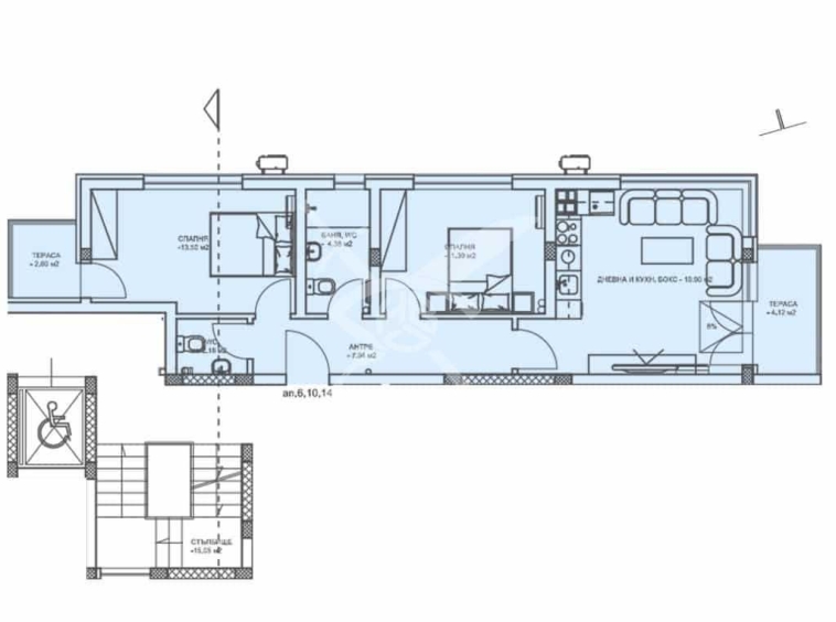 Тристаен апартамент в Пловдив, Коматево - 100 кв.м за 1196 €/кв.м - Снимка #1