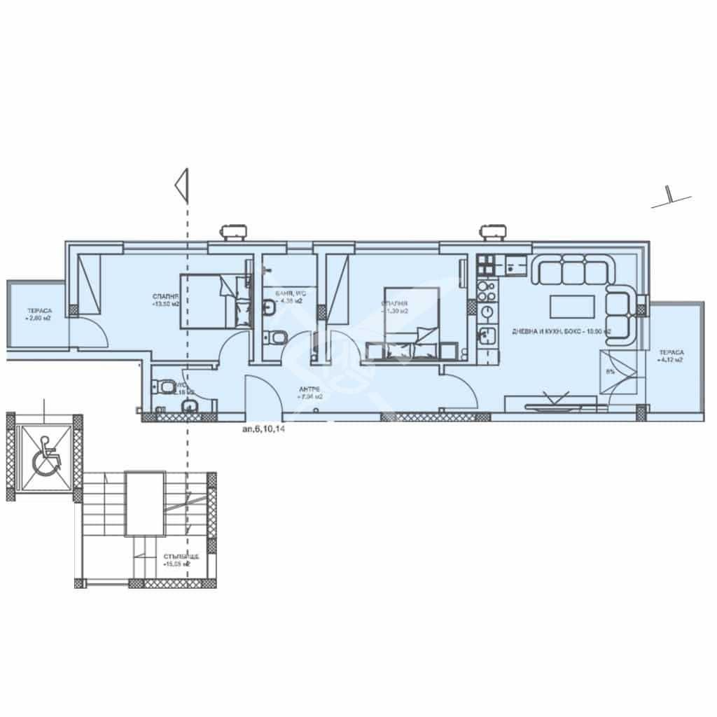 Тристаен апартамент в Пловдив, Коматево - 100 кв.м за 1196 €/кв.м - Снимка #1