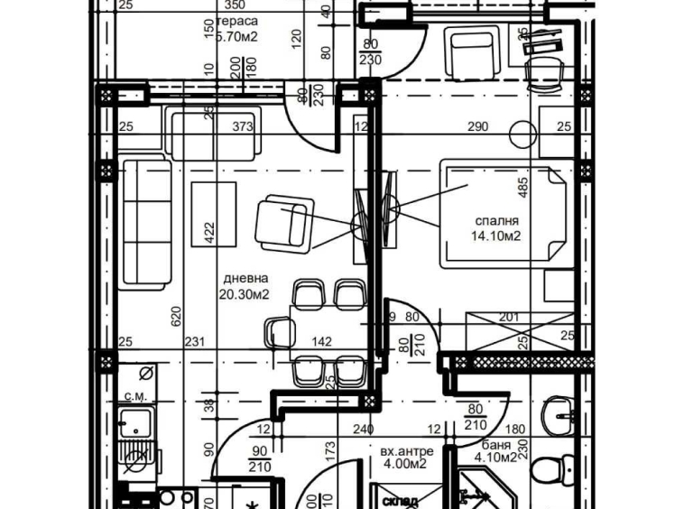Двустаен апартамент в Пловдив, Южен - 66 кв.м за 663 €/кв.м - Снимка #1