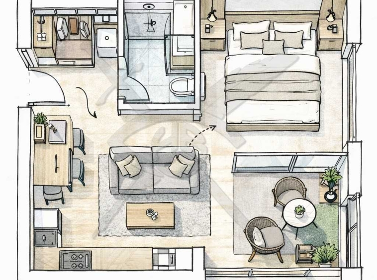 Едностаен апартамент в Пловдив, Тракия - 38 кв.м за 906 €/кв.м - Снимка #1