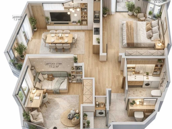 Тристаен апартамент в Варна, Владислав Варненчик - 81 кв.м за 755 €/кв.м - Снимка #1