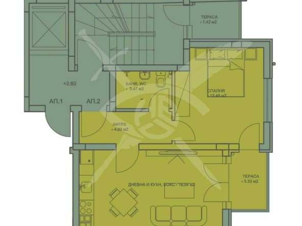 Двустаен апартамент в Пловдив, Каменица 1 - 70 кв.м за 1291 €/кв.м - Снимка #1