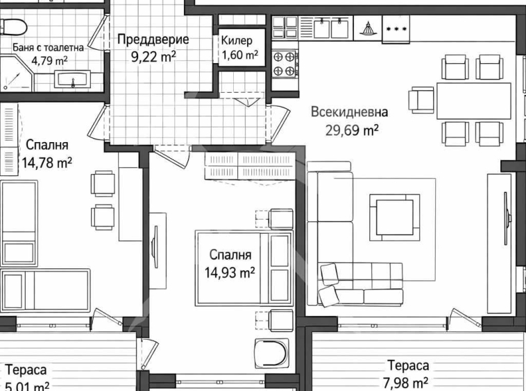 Тристаен апартамент в София, Хладилника - 126 кв.м за 522 €/кв.м - Снимка #1