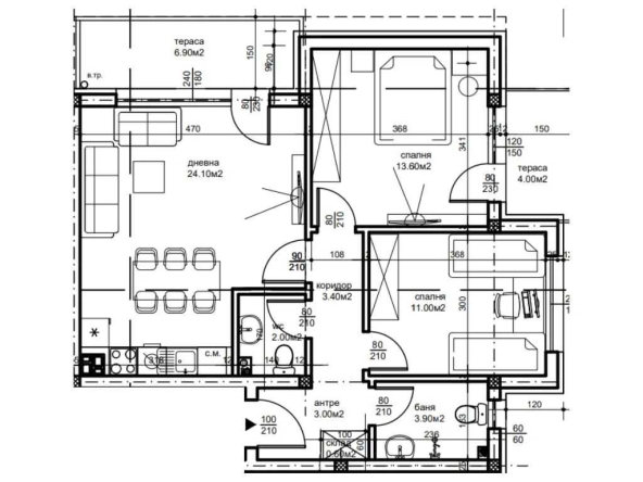 Тристаен апартамент в Пловдив, Беломорски - 97 кв.м за 1090 €/кв.м - Снимка #1