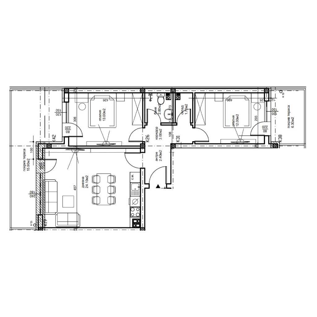 Тристаен апартамент в Пловдив, Беломорски - 109 кв.м за 934 €/кв.м - Снимка #1