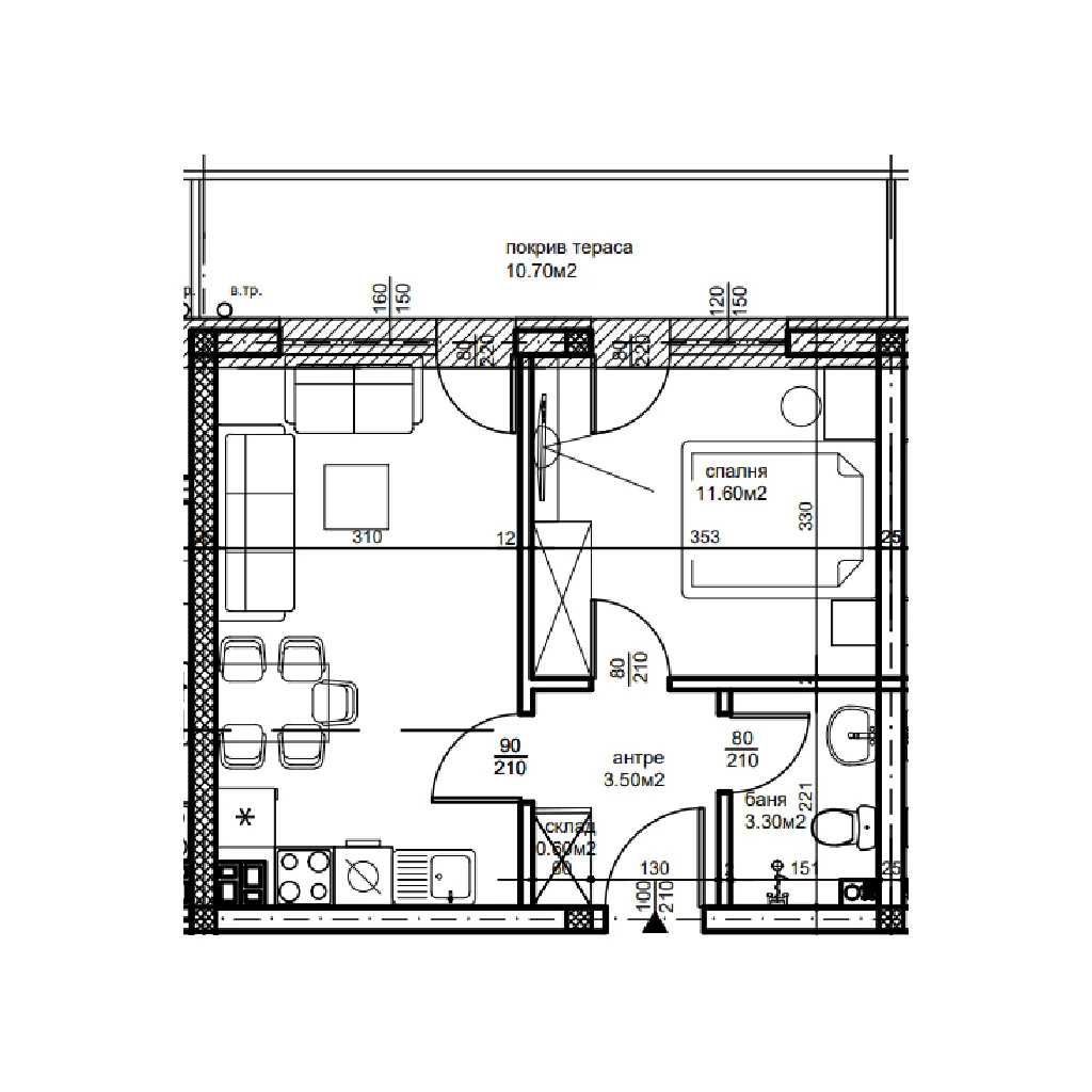 Двустаен апартамент в Пловдив, Беломорски - 61 кв.м за 1022 €/кв.м - Снимка #1