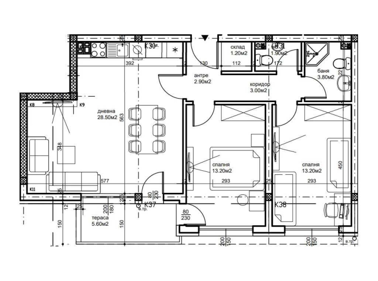 Тристаен апартамент в Пловдив, Беломорски - 99 кв.м за 1057 €/кв.м - Снимка #1