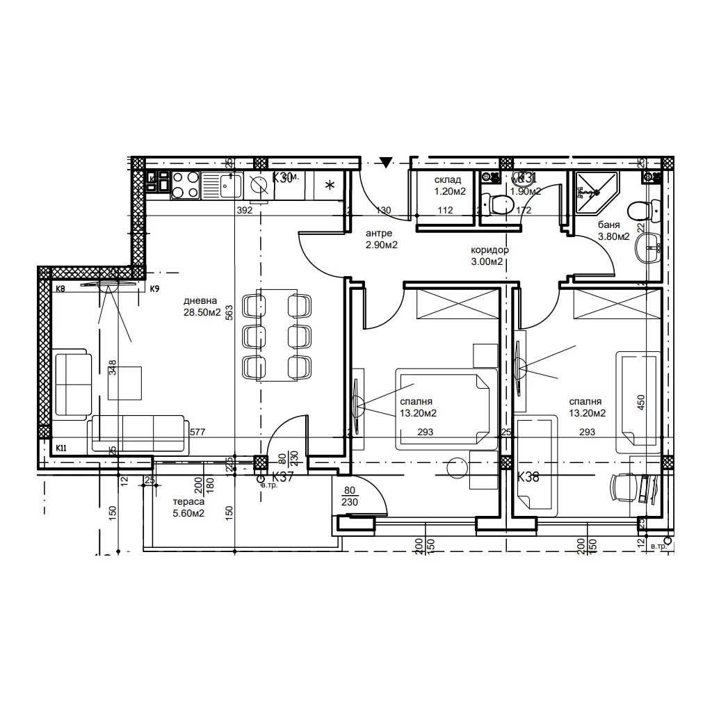 Тристаен апартамент в Пловдив, Беломорски - 99 кв.м за 1057 €/кв.м - Снимка #1
