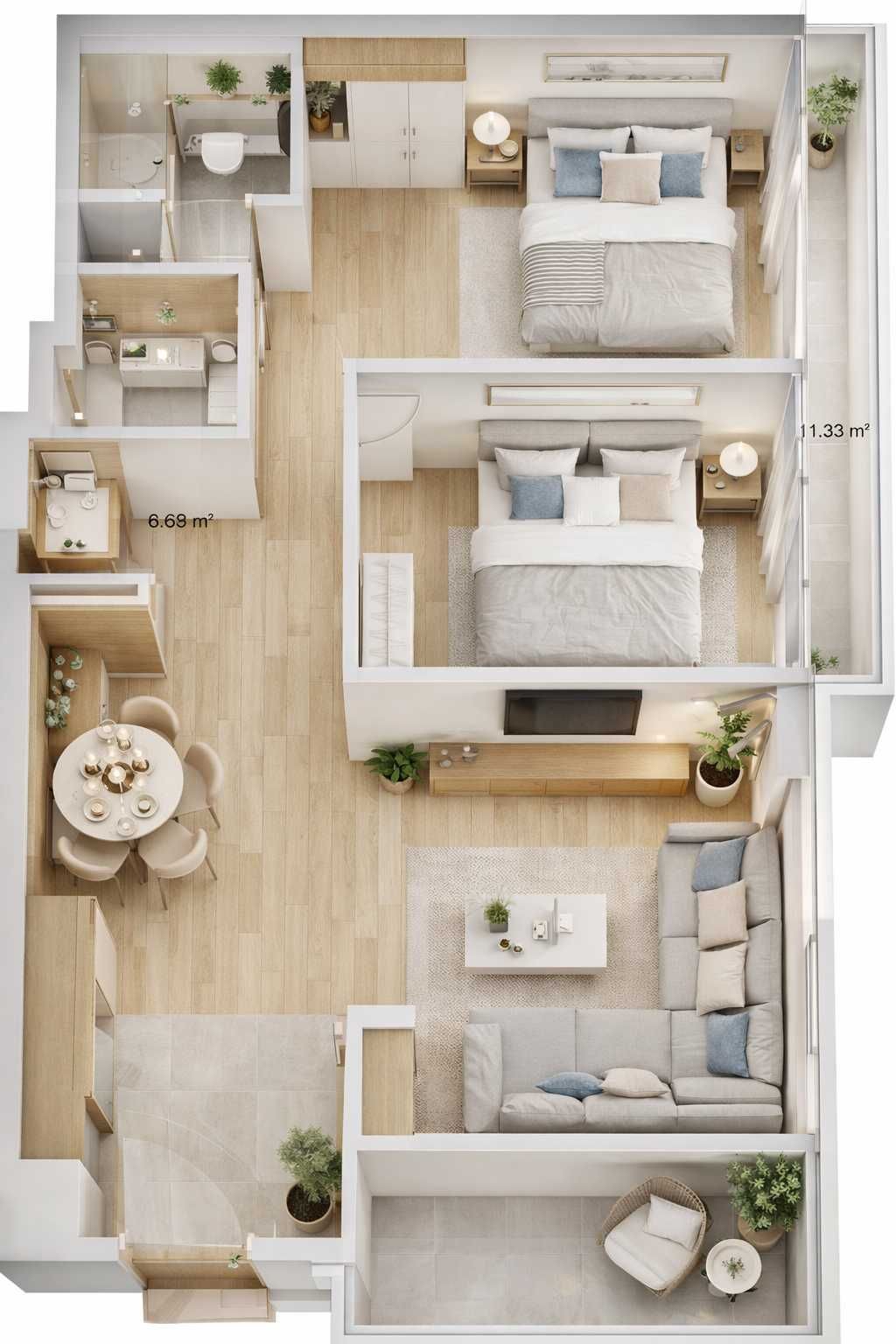 Тристаен апартамент в Пловдив, Южен - 83 кв.м за 553 €/кв.м - Снимка #1