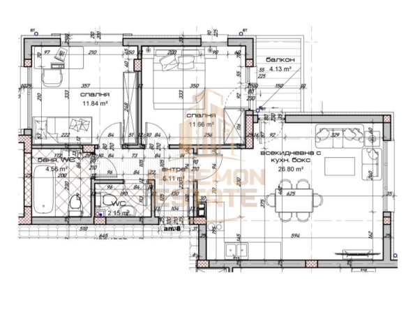 Тристаен апартамент в Варна, Виница - 98 кв.м за 1204 €/кв.м - Снимка #1