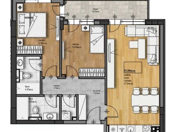 Тристаен апартамент в София, Левски Г - 97 кв.м за 1444 €/кв.м - Снимка #1