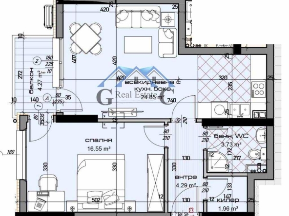 Двустаен апартамент в Варна, Младост 1 - 69 кв.м за 1564 €/кв.м - Снимка #1