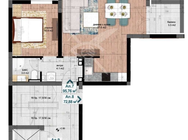 Двустаен апартамент в Пловдив, Кършияка - 114 кв.м за 1038 €/кв.м - Снимка #1