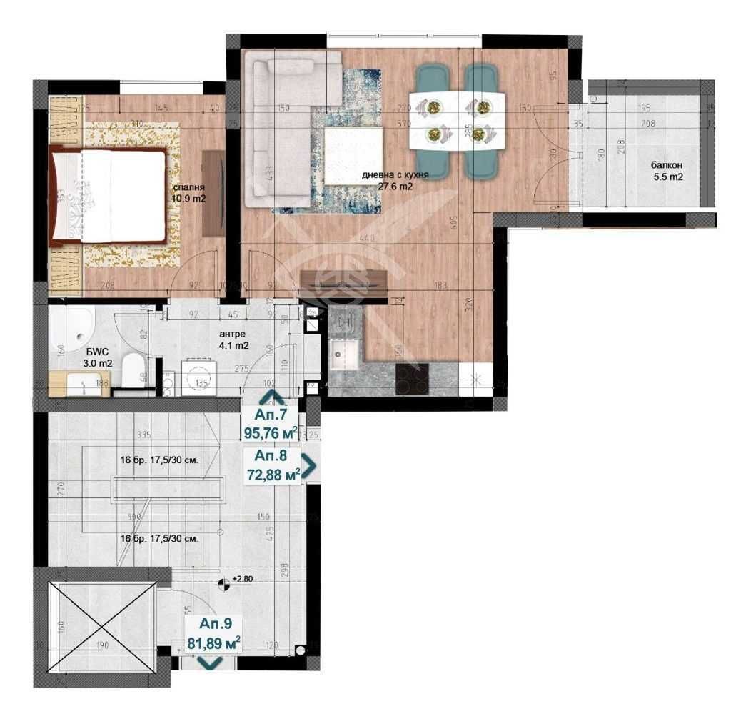 Двустаен апартамент в Пловдив, Кършияка - 114 кв.м за 1038 €/кв.м - Снимка #1