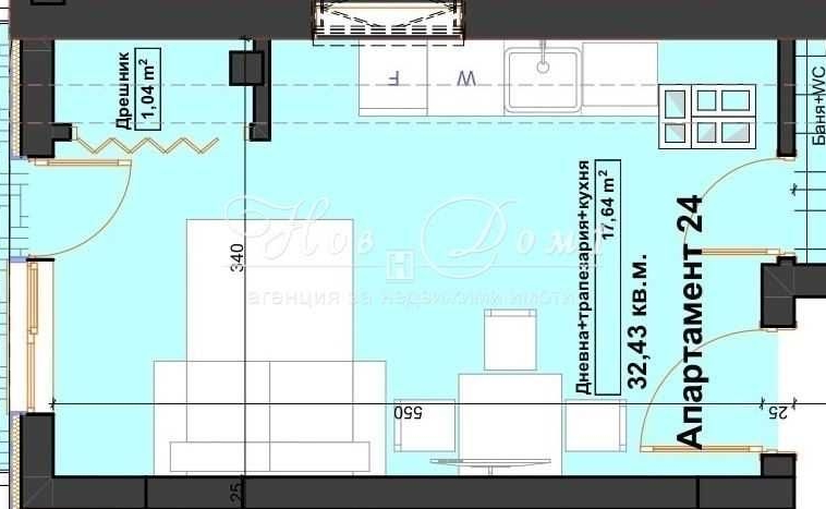 Едностаен апартамент в Варна, Център - 33 кв.м за 1454 €/кв.м - Снимка #1