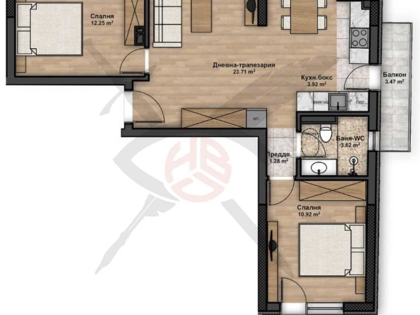 Тристаен апартамент в София, Люлин 4 - 88 кв.м за 1492 €/кв.м - Снимка #1