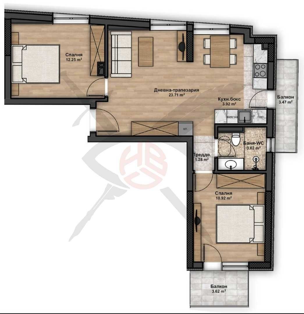 Тристаен апартамент в София, Люлин 4 - 88 кв.м за 1492 €/кв.м - Снимка #1