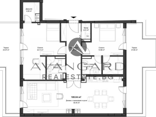 Тристаен апартамент в Пловдив, Кючук Париж - 217 кв.м за 992 €/кв.м - Снимка #1
