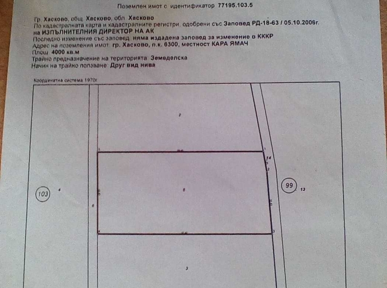 Парцел в Хасково, Промишлена зона - Север - 4000 кв.м за 3 €/кв.м - Снимка #1