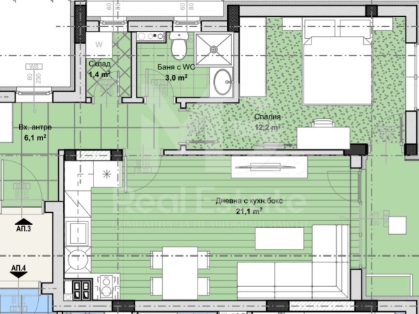 Двустаен апартамент в Пловдив, Остромила - 57 кв.м за 1094 €/кв.м - Снимка #1