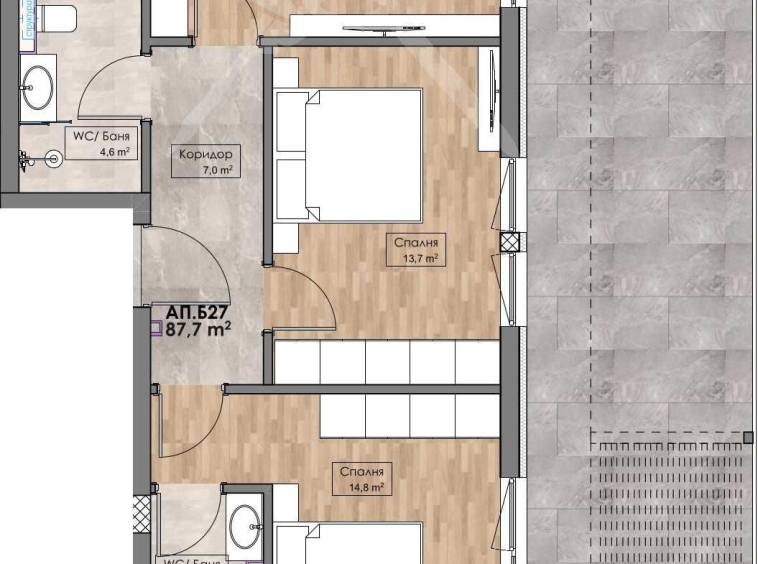 Тристаен апартамент в Пловдив, Кършияка - 100 кв.м за 1103 €/кв.м - Снимка #1