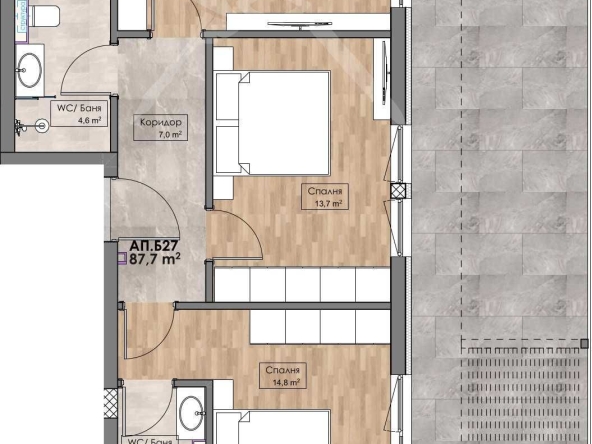 Тристаен апартамент в Пловдив, Кършияка - 100 кв.м за 2162 €/кв.м - Снимка #1