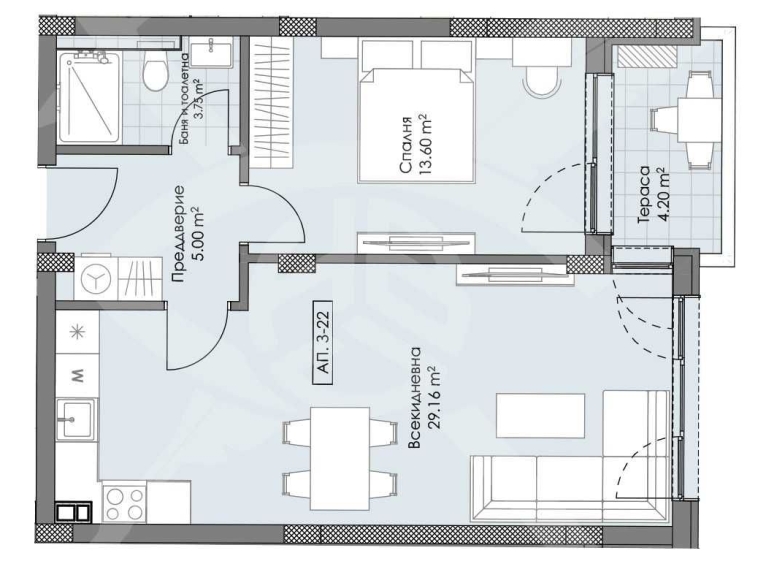Двустаен апартамент в Пловдив, Остромила - 73 кв.м за 589 €/кв.м - Снимка #1