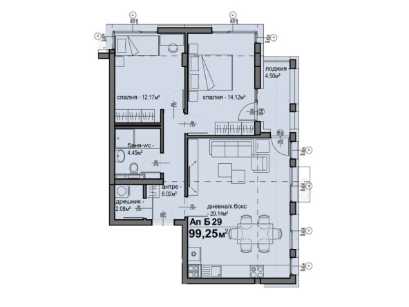 Тристаен апартамент в София, Люлин 5 - 99 кв.м за 885 €/кв.м - Снимка #1