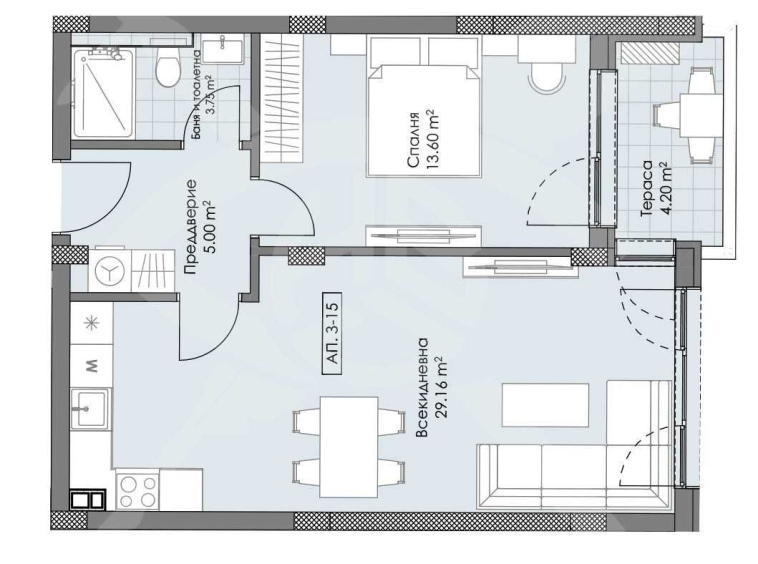 Двустаен апартамент в Пловдив, Остромила - 73 кв.м за 1155 €/кв.м - Снимка #1