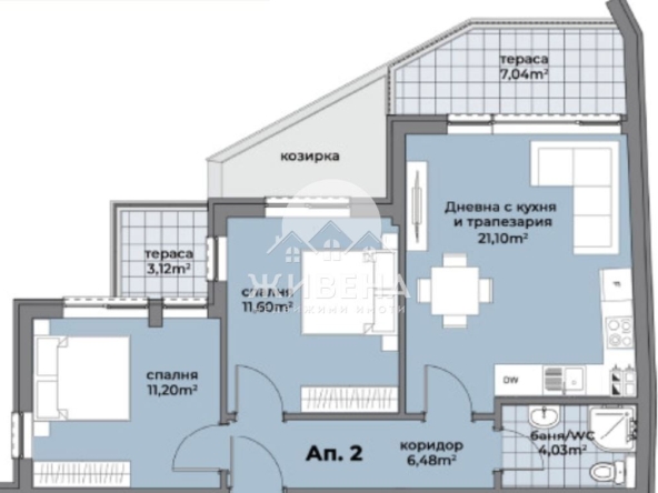 Тристаен апартамент в Варна, Аспарухово - 98 кв.м за 1276 €/кв.м - Снимка #1