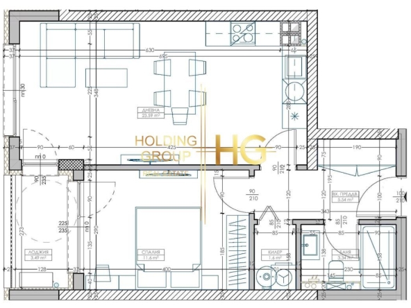 Двустаен апартамент в Варна, Младост 1 - 69 кв.м за 1276 €/кв.м - Снимка #1