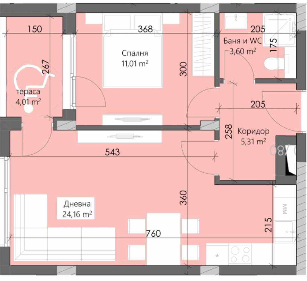 Двустаен апартамент в Пловдив, Кършияка - 66 кв.м за 1209 €/кв.м - Снимка #1