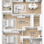 Тристаен апартамент в Пловдив, Южен - 115 кв.м за 554 €/кв.м - Снимка #1