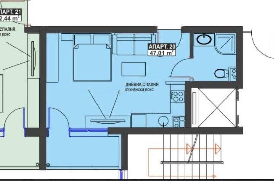 Едностаен апартамент в Бургас, Братя Миладинови - 47 кв.м за 1990 €/кв.м - Снимка #1