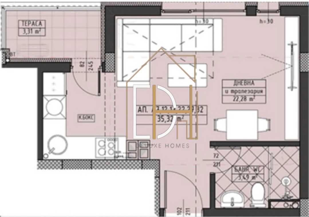 Едностаен апартамент в Пловдив, Христо Смирненски - 44 кв.м за 1682 €/кв.м - Снимка #1