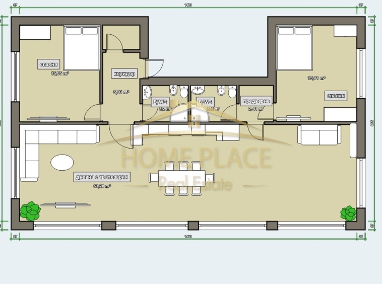Тристаен апартамент в Варна, Виница - 146 кв.м за 1966 €/кв.м - Снимка #1
