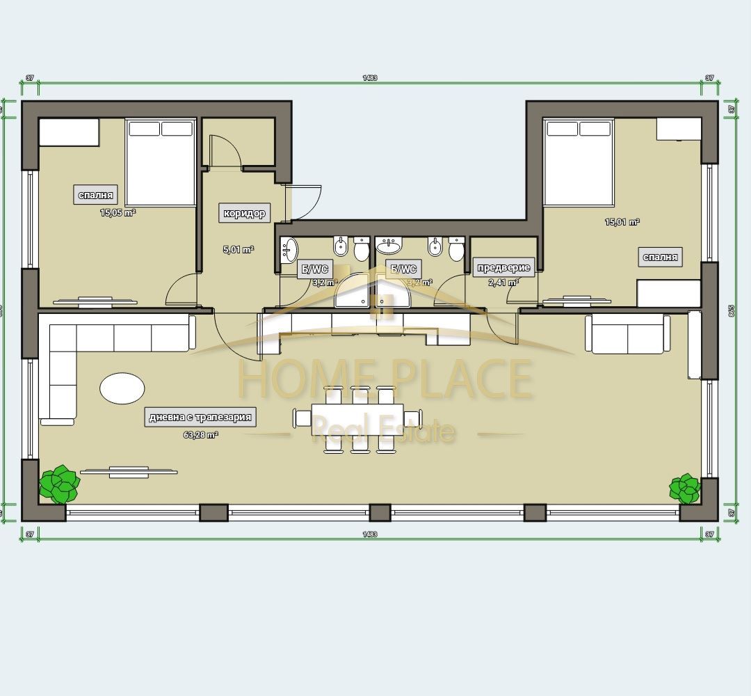 Тристаен апартамент в Варна, Виница - 146 кв.м за 1966 €/кв.м - Снимка #1