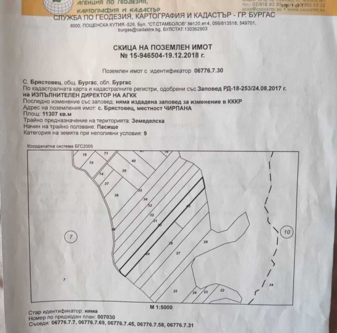 Земеделски имот в с. Брястовец, Област Бургас -  кв.м за 418 €/дка - Снимка #1