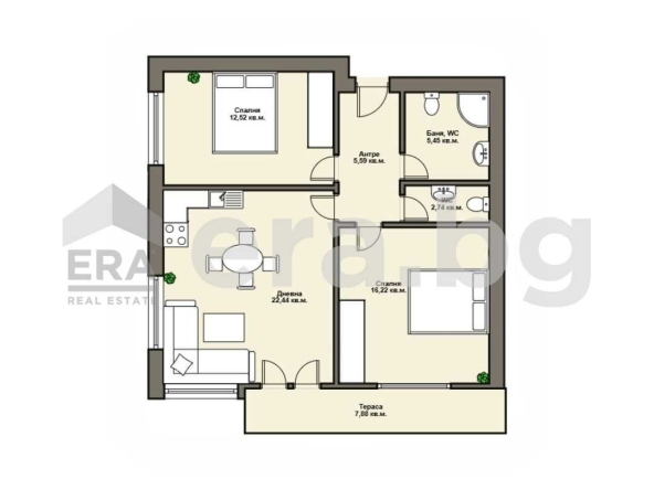 Тристаен апартамент в Варна, Владислав Варненчик - 103 кв.м за 1122 €/кв.м - Снимка #1