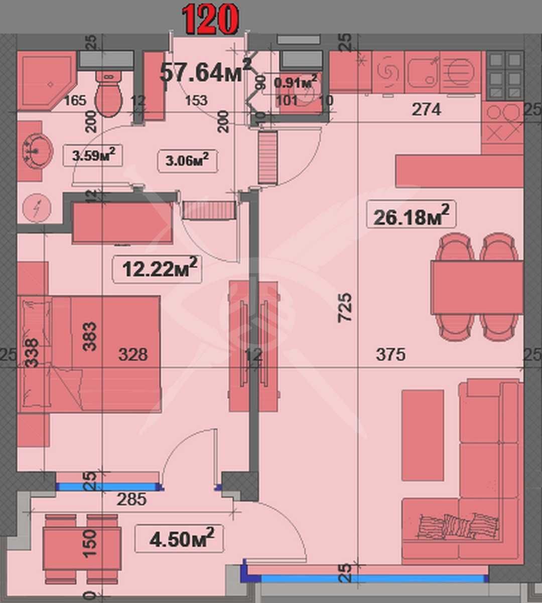 Двустаен апартамент в с. Чайка, Област Варна - 70 кв.м за 2143 €/кв.м - Снимка #1