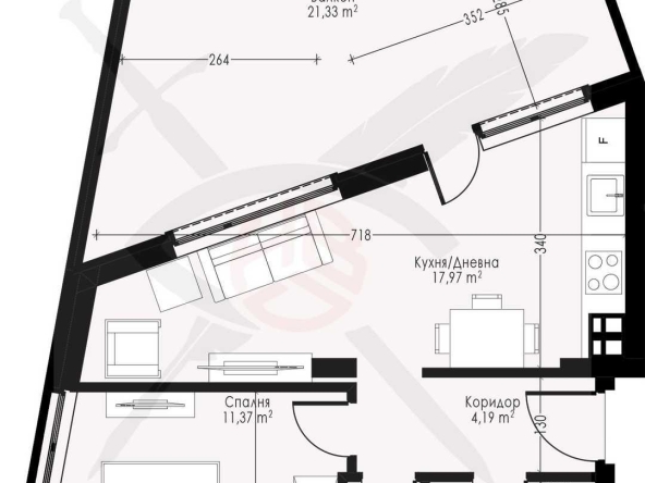 Двустаен апартамент в Варна, Възраждане 1 - 89 кв.м за 1144 €/кв.м - Снимка #1