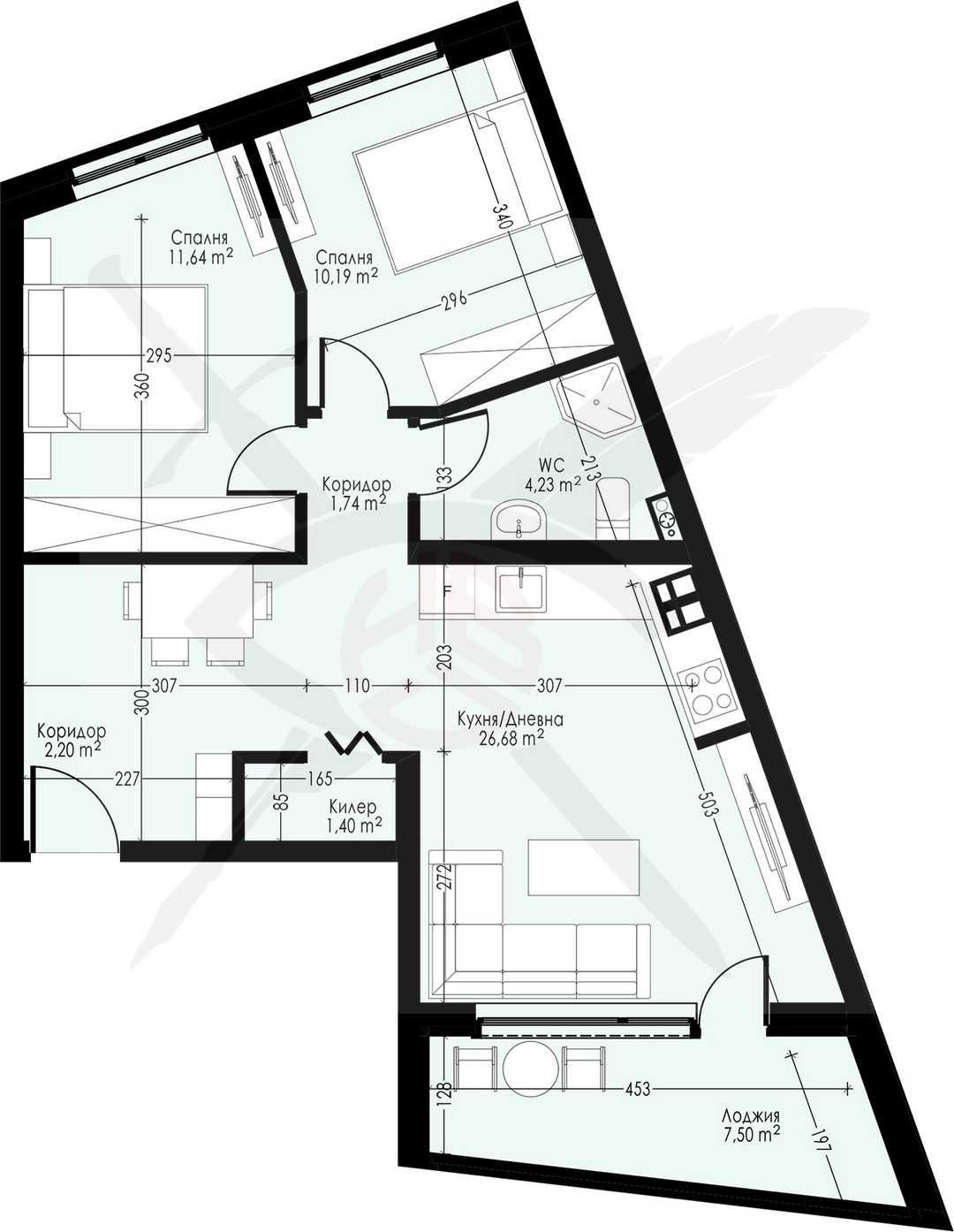 Тристаен апартамент в Варна, Възраждане 1 - 96 кв.м за 1190 €/кв.м - Снимка #1