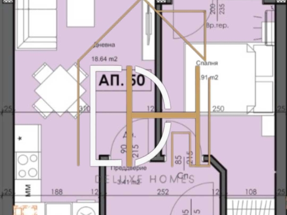 Двустаен апартамент в Пловдив, Гагарин - 57 кв.м за 1316 €/кв.м - Снимка #1