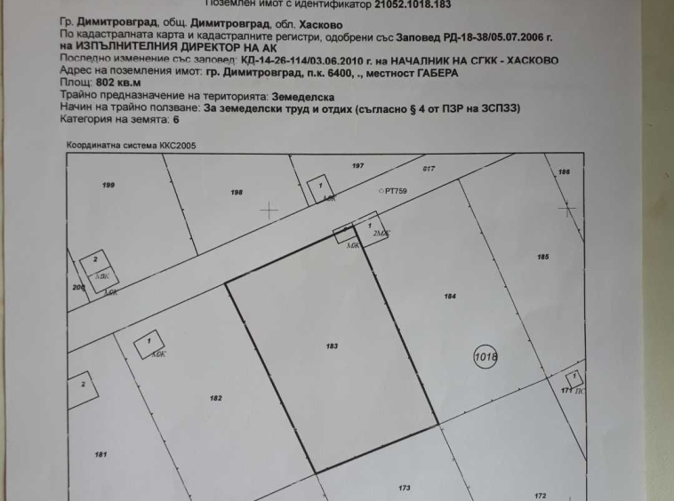 Парцел в Димитровград - 800 кв.м за 29 €/кв.м - Снимка #1